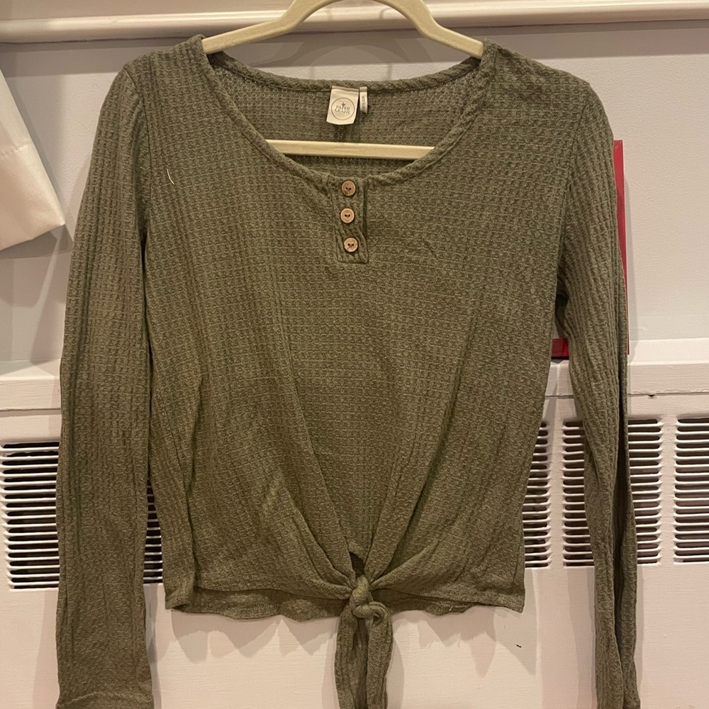 Paper Crane green long-sleeve top. Size XS